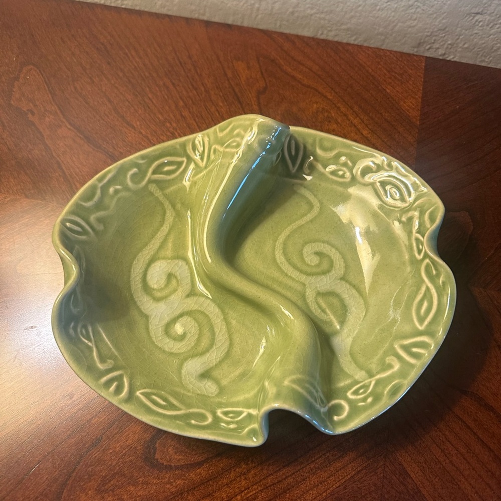 Hilborn Pottery Green Ceramic Dish